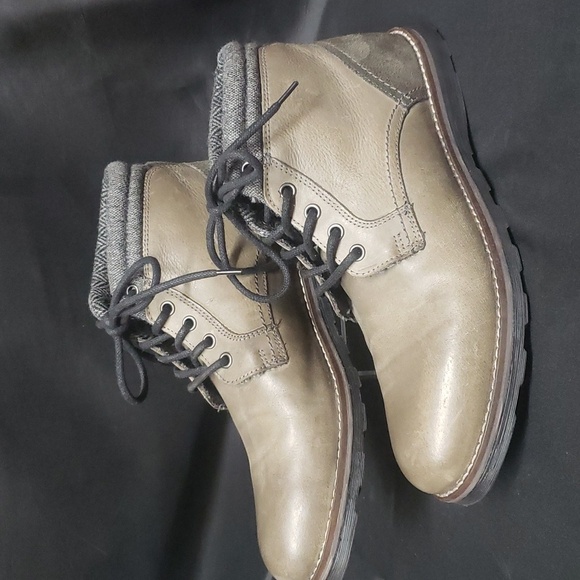 Crevo "Geoff" Men's Gray Leather Lace-up Ankle Boots, 10 - Picture 1 of 6